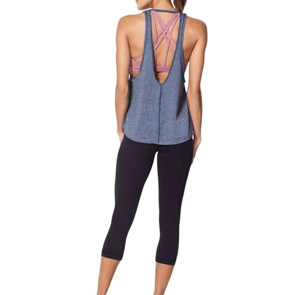 LULULEMON ATHLETICA Intended Tank In Heathered Dark Cobalt Size 6 - Picture 1 of 3